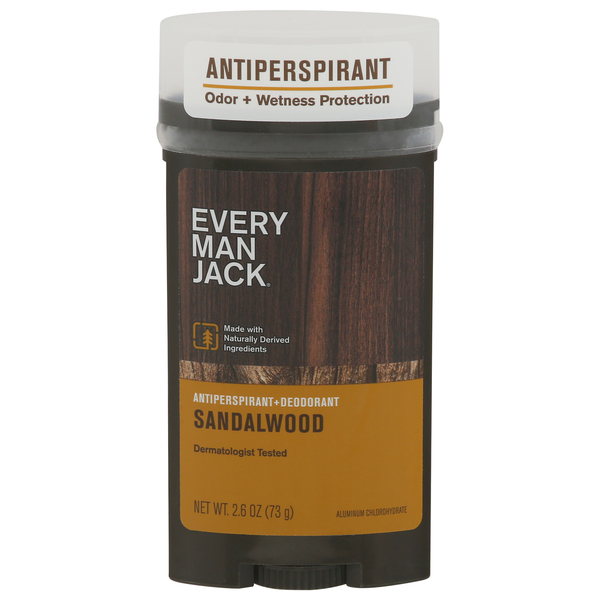 Every Man Jack Antiperspirant + Deodorant, Sandalwood