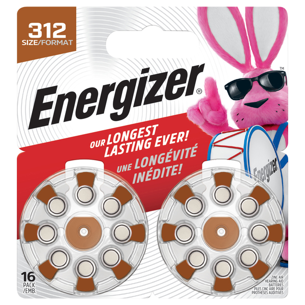 Energizer Batteries, Hearing Aid, Zinc Air, 312 Size