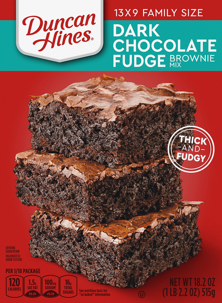 Duncan Hines Brownie Mix, Dark Chocolate Fudge, Family Size