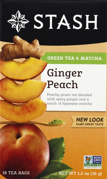 Stash Green Tea & Matcha, Ginger Peach, Bags