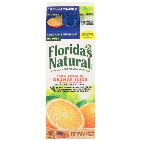 Florida's Natural Orange Juice, Calcium & Vitamin D, No Pulp