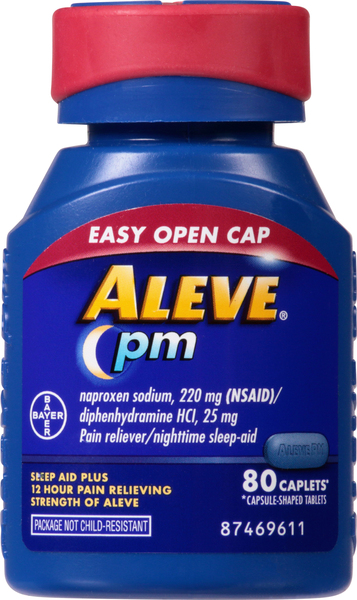 Aleve Pain Reliever/Nighttime Sleep-Aid, PM, Caplets