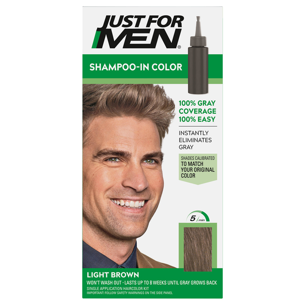 Just For Men Haircolor Kit, Shampoo-in Color, Light Brown H-25