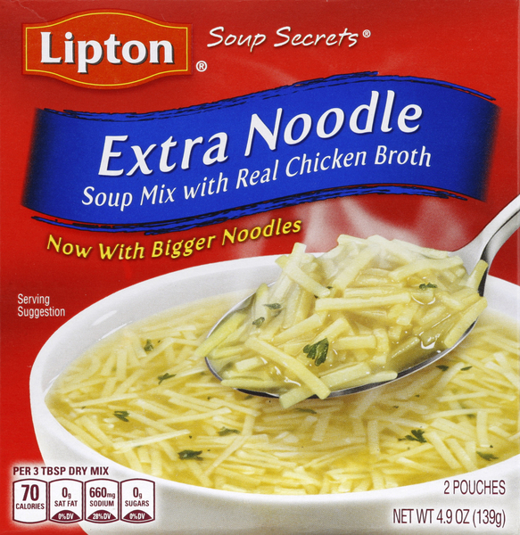 Lipton Soup Mix, With Real Chicken Broth, Extra Noodle