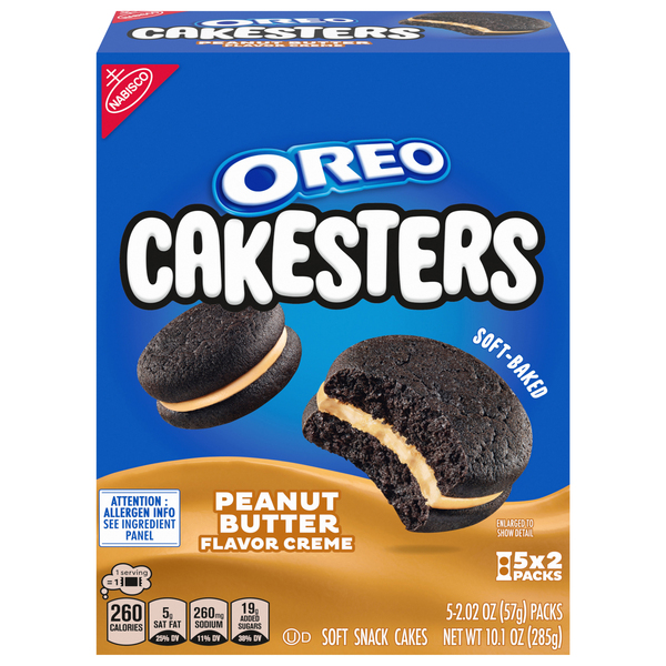 Oreo Snack Cakes, Soft, Peanut Butter Flavor Creme