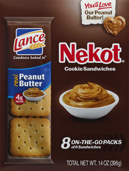 Lance Cookie Sandwiches, Peanut Butter, Nekot, On-the-Go Packs