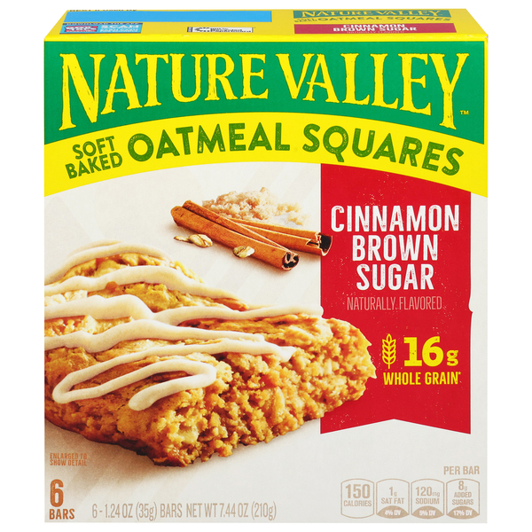 Nature Valley Oatmeal Squares, Cinnamon Brown Sugar, Soft Baked