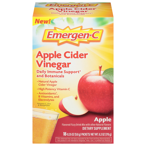 Emergen-C Apple Cider Vinegar, Packets, Apple