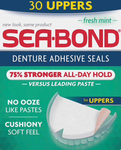 Sea Bond Denture Adhesive Seals, Uppers, Fresh Mint
