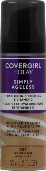 CoverGirl + Olay Foundation, Improved Formula 3-in-1, Golden Tan 257