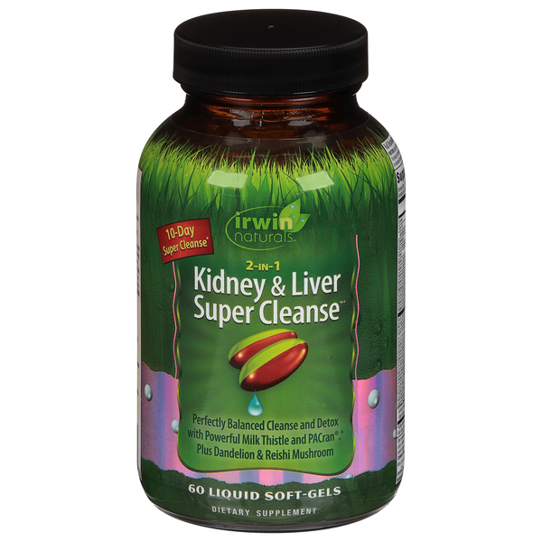 Irwin Naturals Kidney & Liver Super Cleanse, 2-in-1, Liquid Soft-Gels