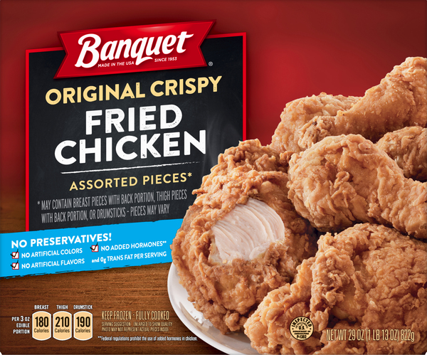 Banquet Fried Chicken, Original Crispy, Assorted Pieces