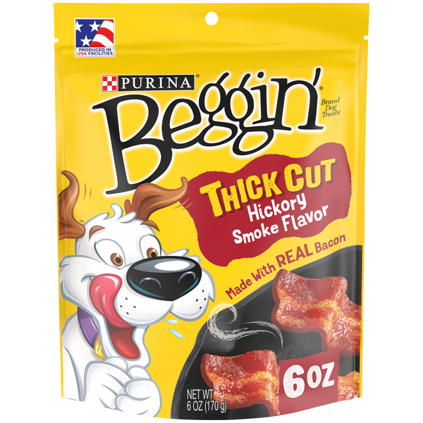 Beggin Dog Treats, Hickory Smoke Flavor, Thick Cut, 25 Ounce