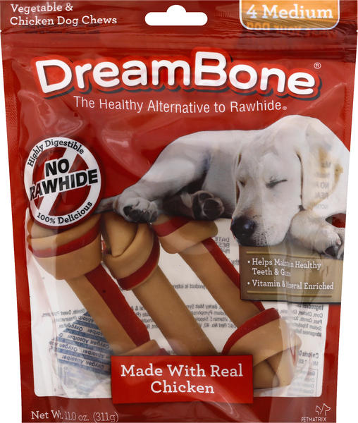 DreamBone Dog Chews, Vegetable & Chicken, Medium