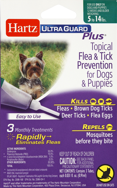 Hartz Flea & Tick Prevention, Topical, for Dogs & Puppies 5 to 14 Pounds