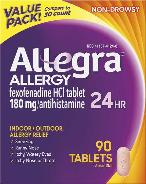 Allegra Allergy Relief, 180 mg, Tablets, Value Pack