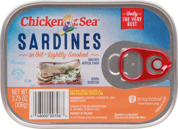 Chicken of the Sea Sardines in Oil, Lightly Smoked