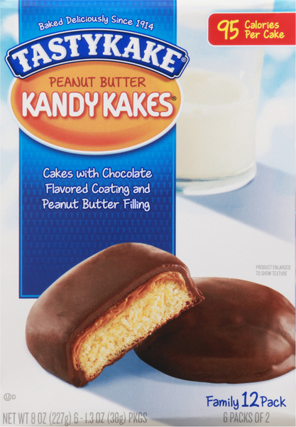 Tastykake Kandy Kakes, Peanut Butter, Family 12 Pack