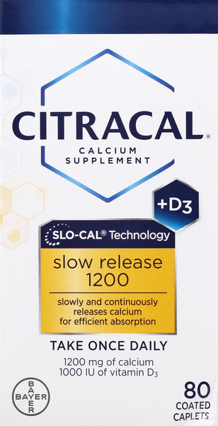 Citracal Calcium Supplement, 1200, Slow Release, Coated Caplets