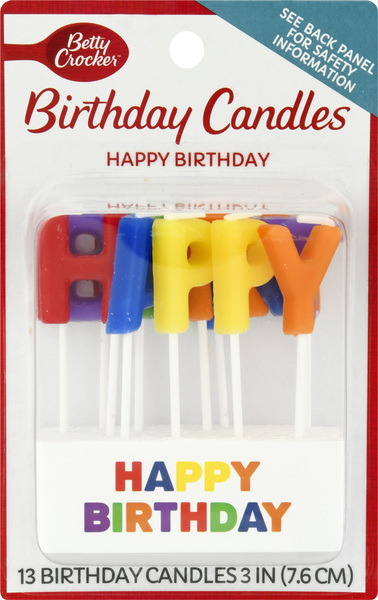 Betty Crocker Birthday Candle, Happy Birthday, 3 Inch