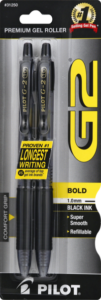 Pilot Gel Pens, Black Ink, Bold, 1.0 mm
