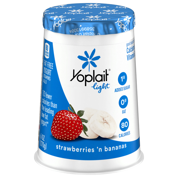 Yoplait Yogurt, Fat Free, Strawberries 'n Bananas