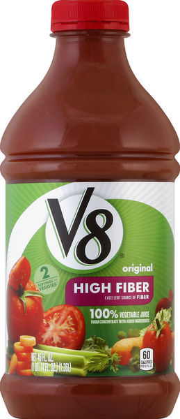 V8 100% Juice, Vegetable, Original, High Fiber