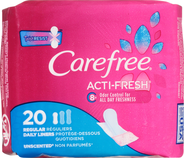 Carefree Liners, Daily, Regular, Unscented
