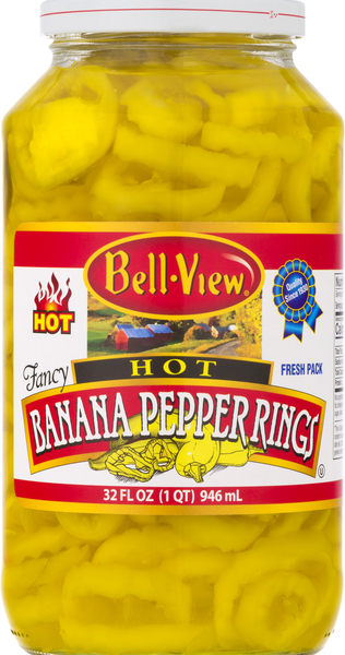 Bell View Banana Pepper Rings, Hot, Fresh Pack