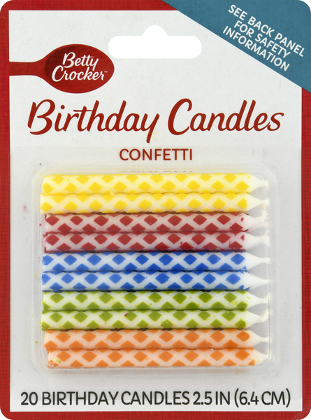 Betty Crocker Birthday Candle, Confetti, 2.5 Inch