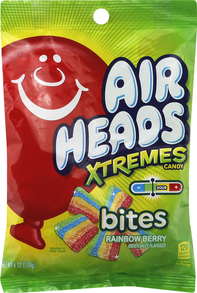 Air Heads Xtremes Candy, Rainbow Berry, Bites