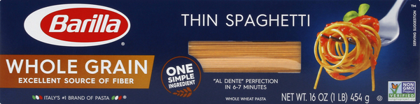 Barilla Spaghetti, Whole Grain, Thin
