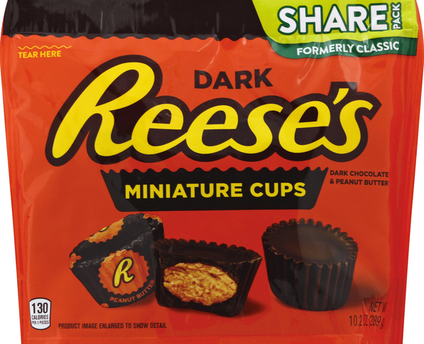 Reese's Miniature Cups, Dark Chocolate & Peanut Butter, Dark, Share Pack