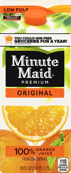 Minute Maid 100% Juice, Original, Orange, Low Pulp