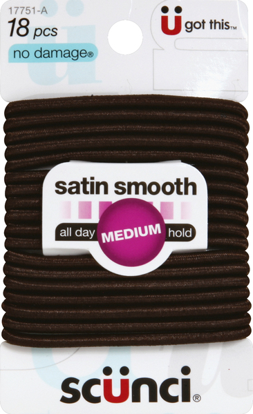 Scunci Elastics, Satin Smooth, Medium