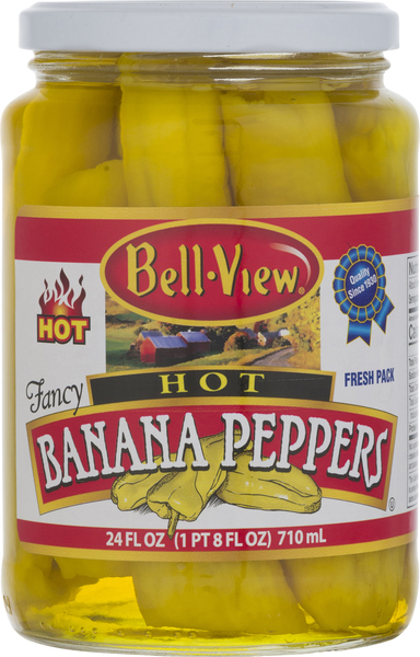 Bell View Banana Peppers, Hot, Fancy, Fresh Pack