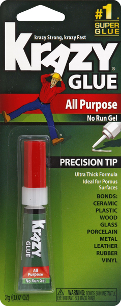 Krazy Glue Super Glue, All Purpose, No Run Gel, Precision Tip