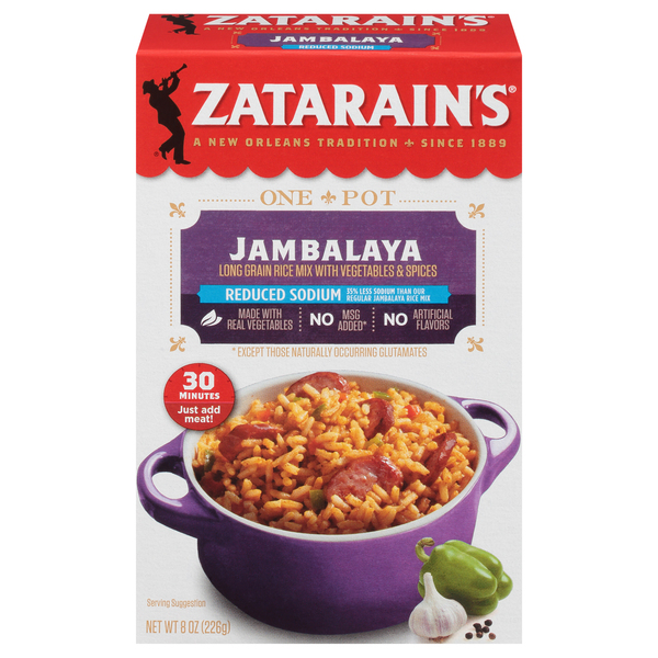 Zatarain's Rice Dinner Mix, Reduced Sodium, Jambalaya