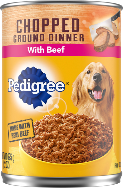 Pedigree Food for Dogs, Chopped Ground Dinner, with Beef