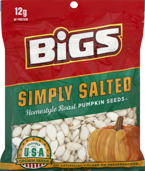BiGS Pumpkin Seeds, Simply Salted, Homestyle Roast