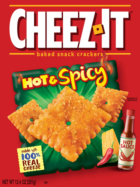 Cheez-It Snack Crackers, Baked, Hot & Spicy