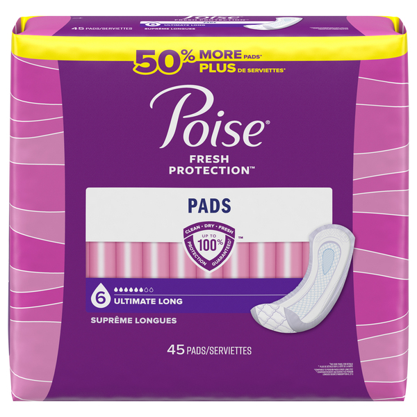 Poise Pads, Ultimate, Long