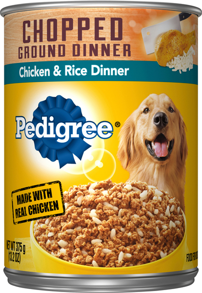 Pedigree Food For Dog, Chicken & Rice Dinner, Chopped Ground Dinner