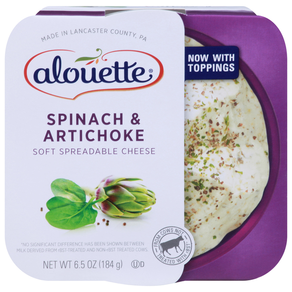Alouette Soft Spreadable Cheese, Spinach & Artichoke