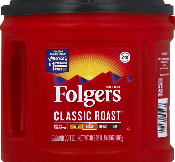 Folgers Coffee, Ground, Medium, Classic Roast