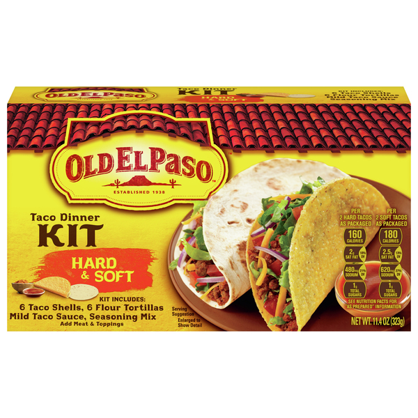 Old El Paso Taco Dinner Kit, Hard & Soft