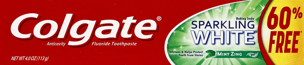 Colgate Toothpaste, Anticavity Fluoride, Baking Soda, Mint Zing, Gel