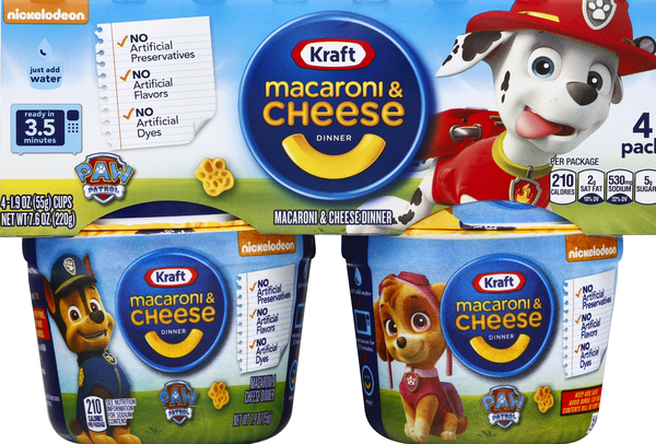 Kraft Macaroni & Cheese Dinner, Paw Patrol, 4 Pack