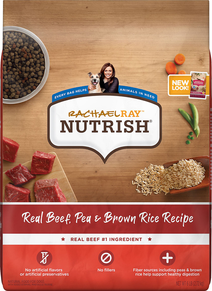 Rachael Ray Nutrish Dog Food, Real Beef, Pea & Brown Rice Recipe, Adult