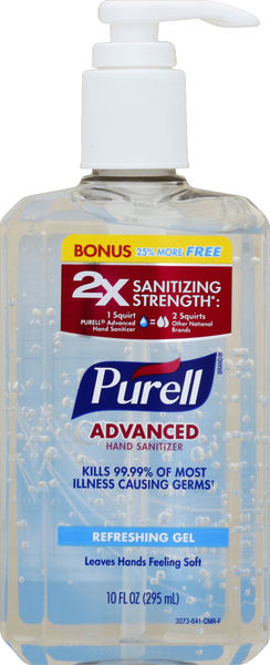 Purell Hand Sanitizer, Refreshing Gel, Advanced, Bonus